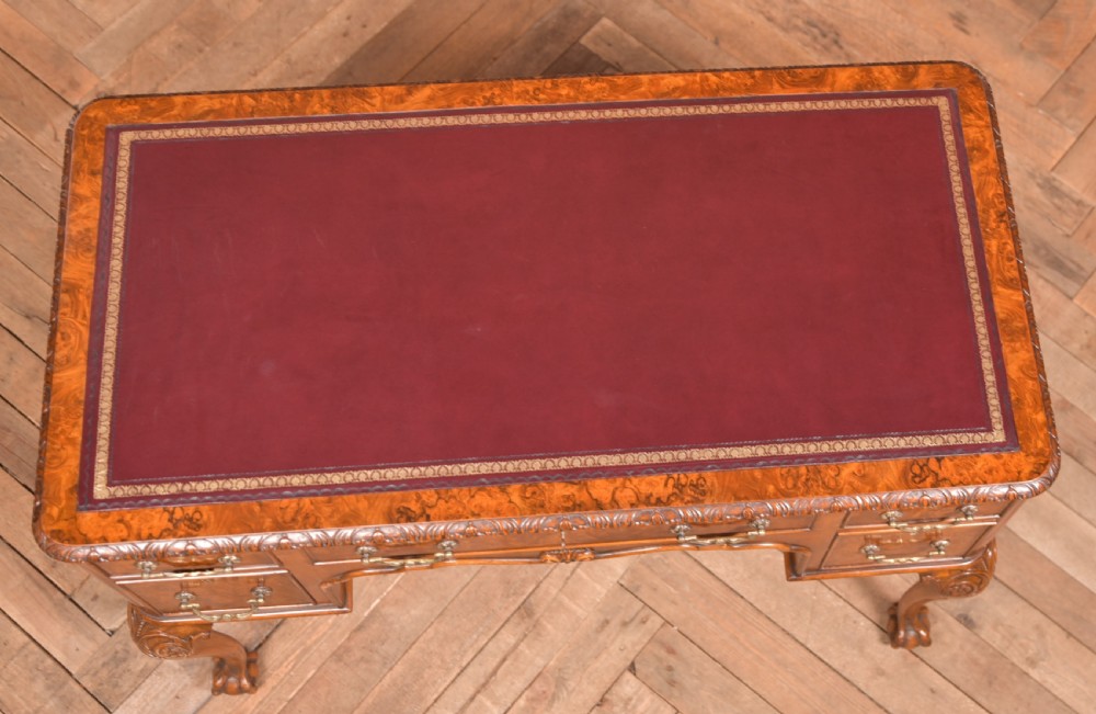 Edwardian Burr Walnut writing desk View XVI