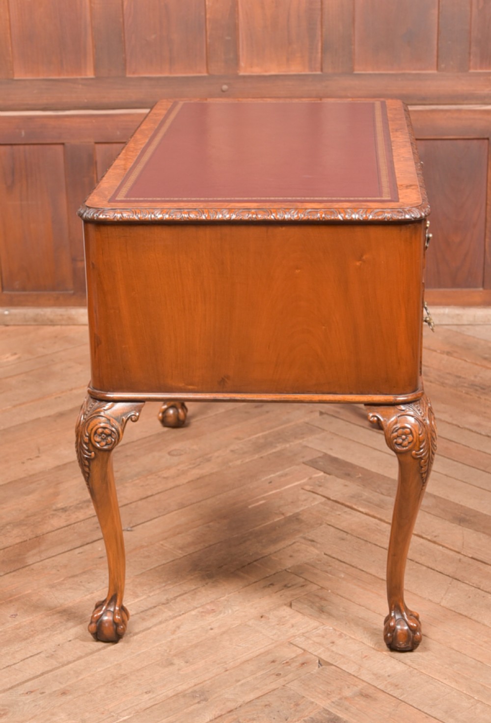 Edwardian Burr Walnut writing desk View XVII