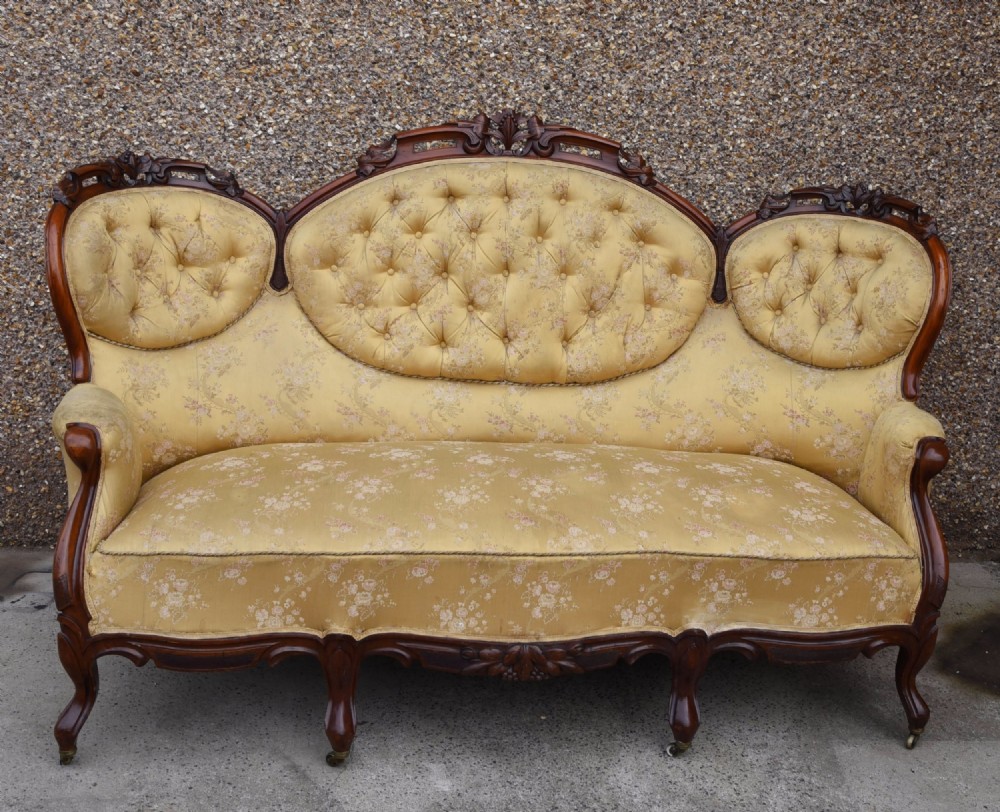 Victorian Mahogany Button Back Settee