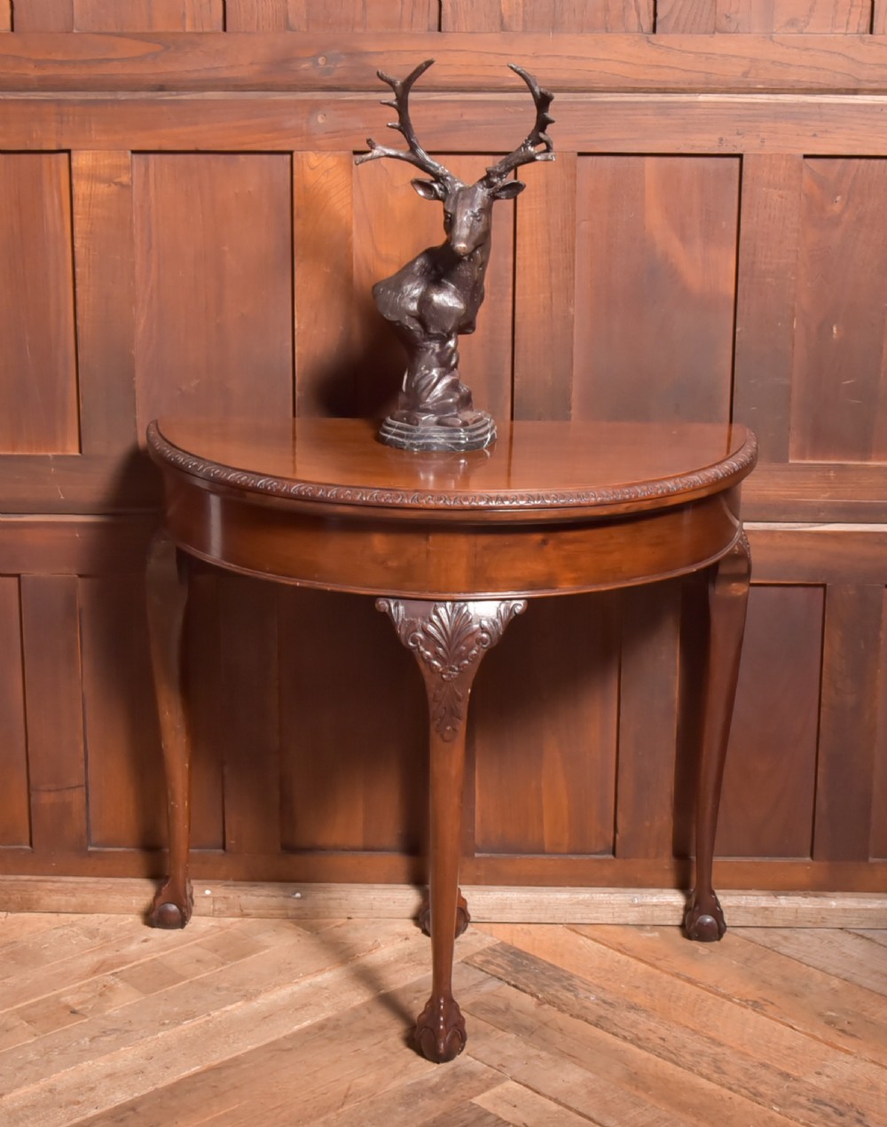 Victorian Mahogany Demi Lune Card Table