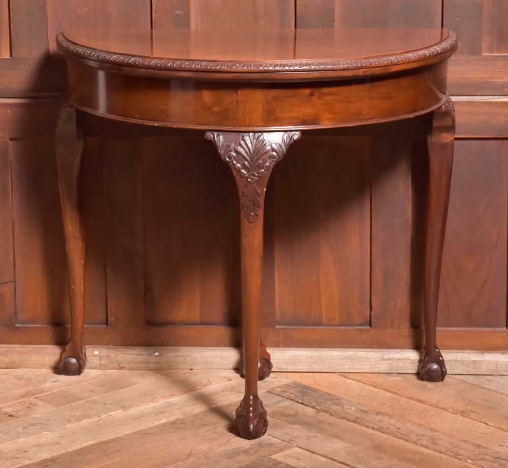 Victorian Mahogany Demi Lune Card Table View II