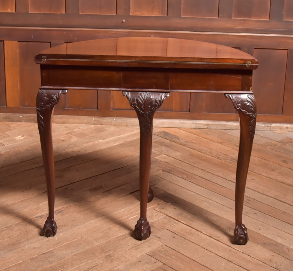 Victorian Mahogany Demi Lune Card Table View IV