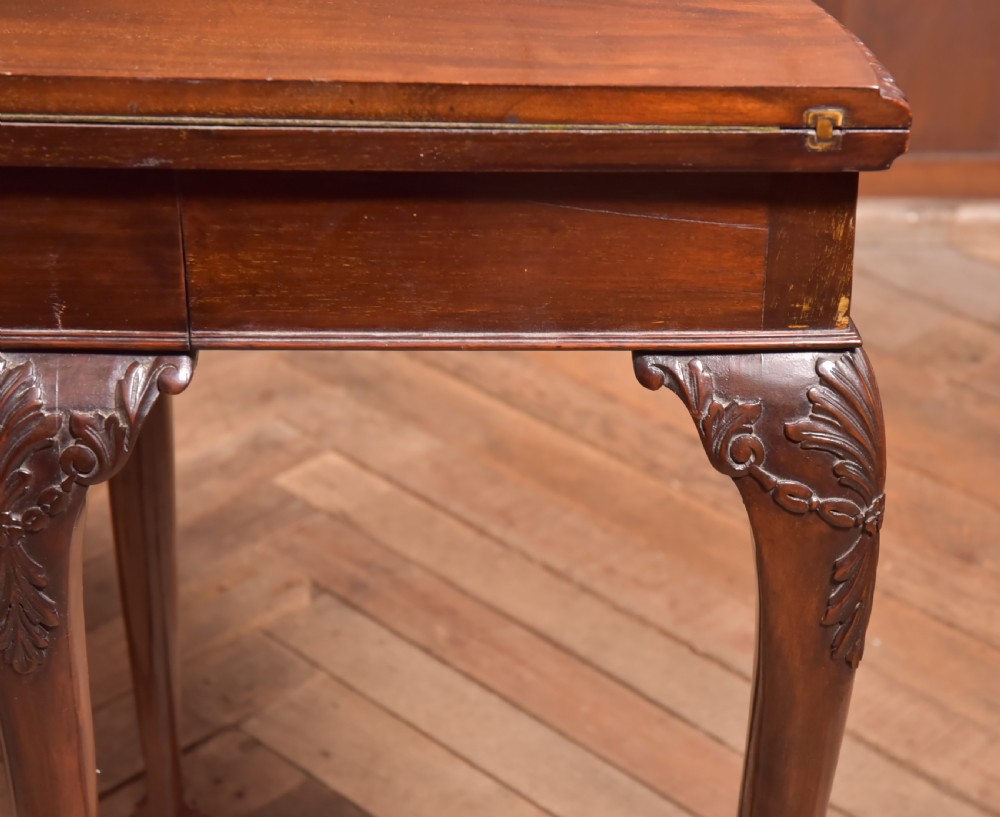 Victorian Mahogany Demi Lune Card Table View V