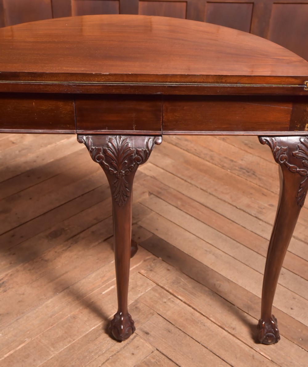 Victorian Mahogany Demi Lune Card Table View VII