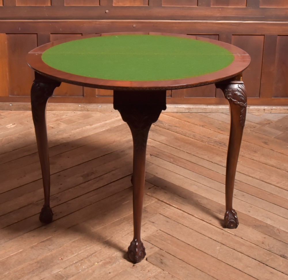Victorian Mahogany Demi Lune Card Table View X