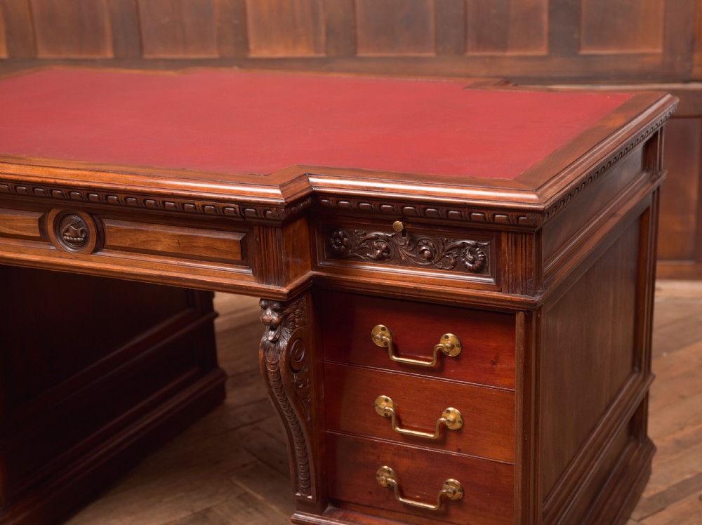 Edwardian Mahogany Partners Desk View III