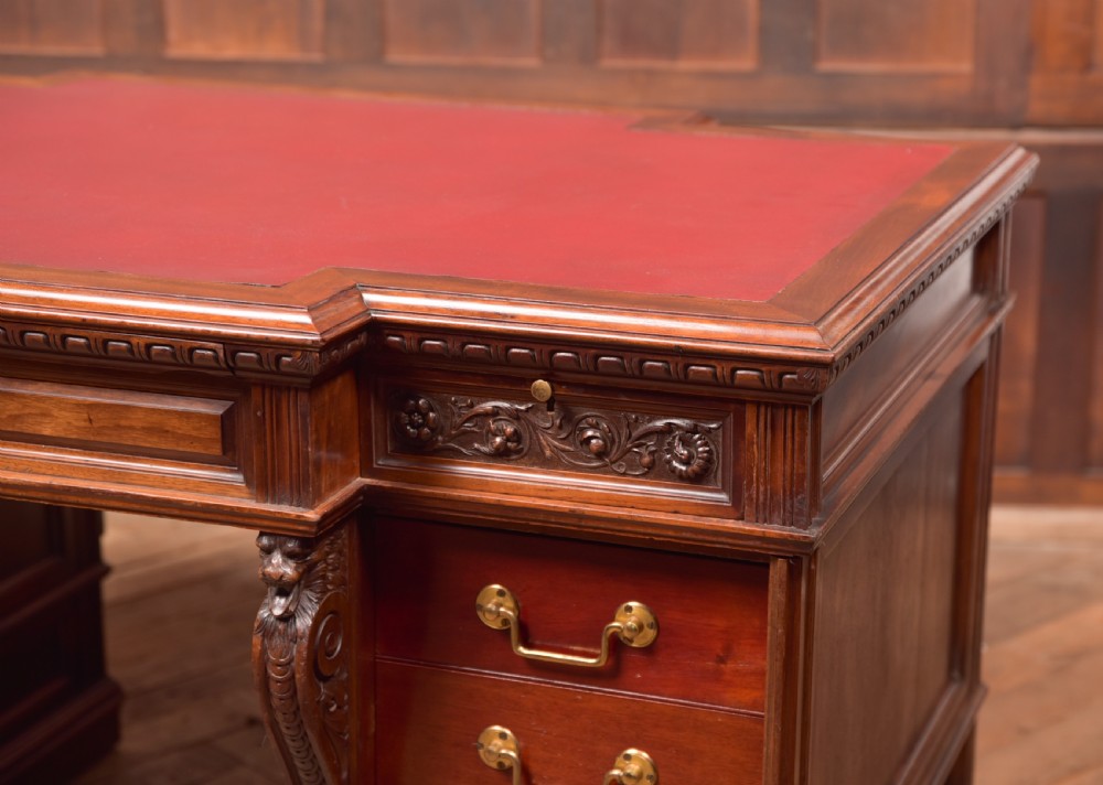 Edwardian Mahogany Partners Desk View V