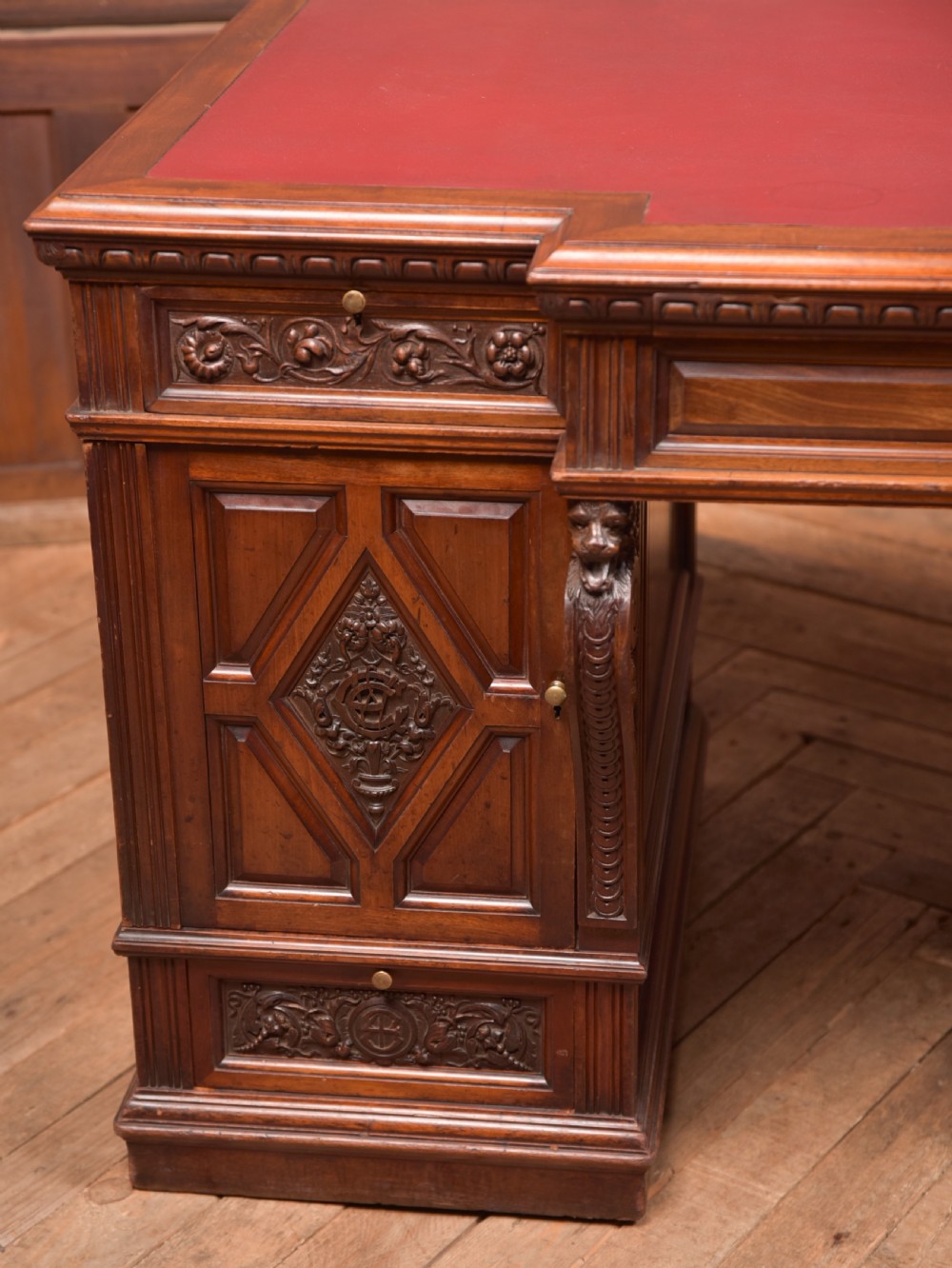 Edwardian Mahogany Partners Desk View VII