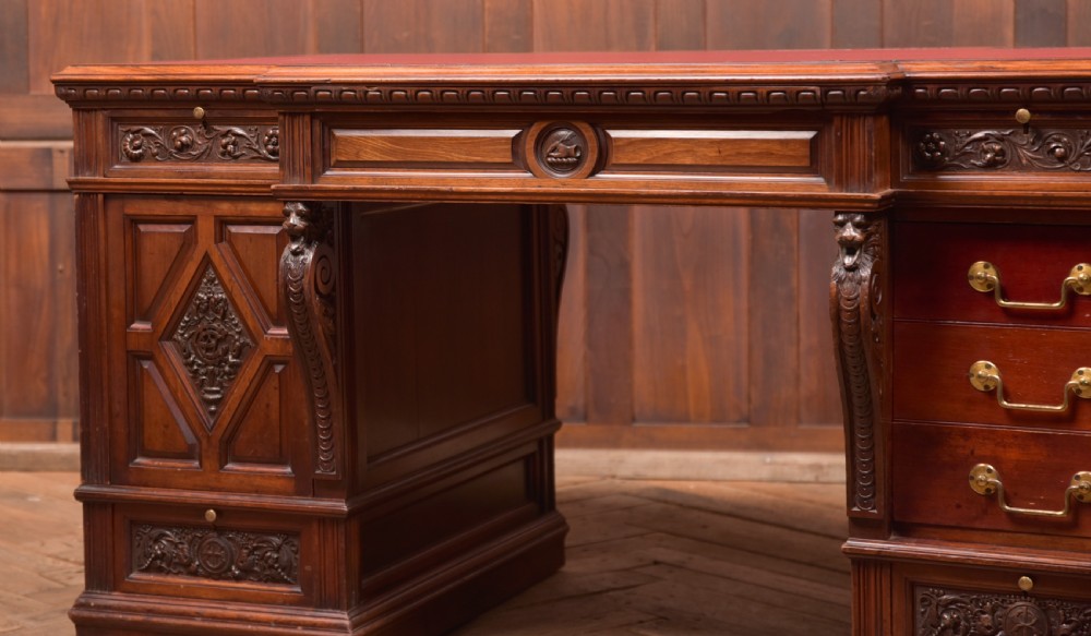 Edwardian Mahogany Partners Desk View IX