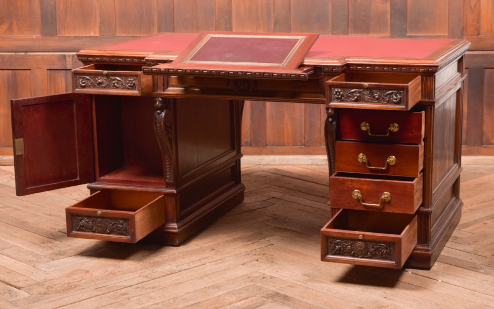 Edwardian Mahogany Partners Desk View XII