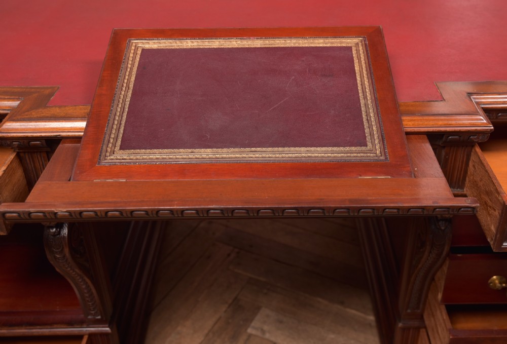 Edwardian Mahogany Partners Desk View XIII