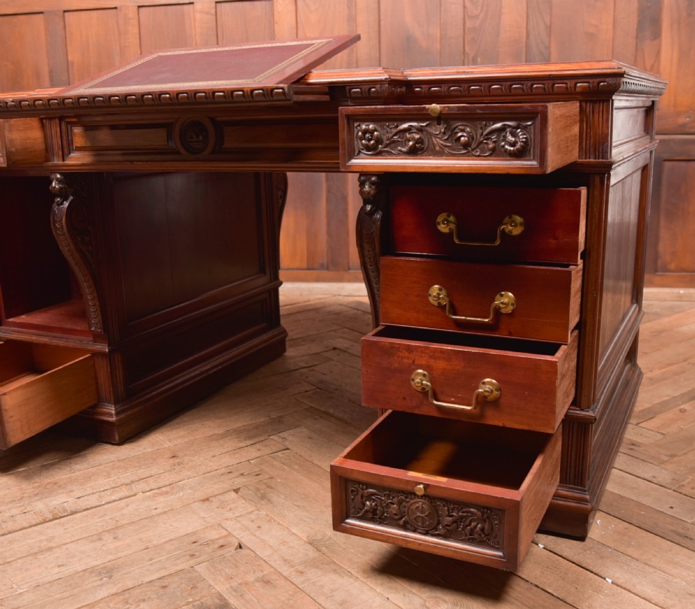 Edwardian Mahogany Partners Desk View XVI