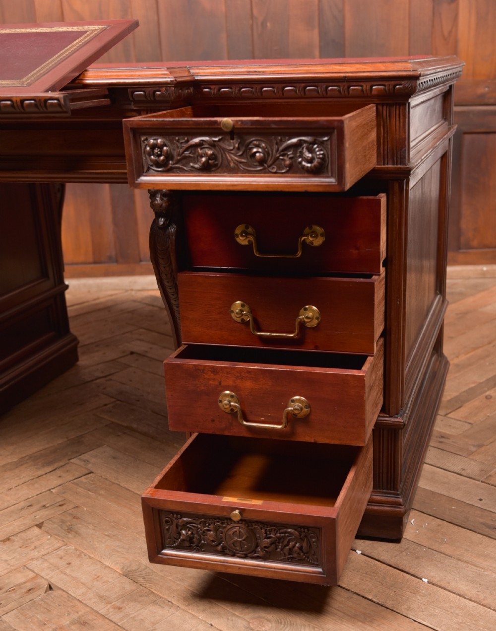 Edwardian Mahogany Partners Desk View XVIII