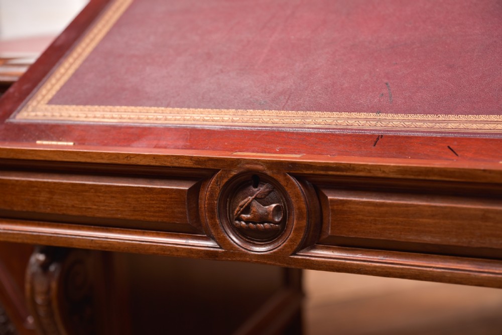 Edwardian Mahogany Partners Desk View XXIX