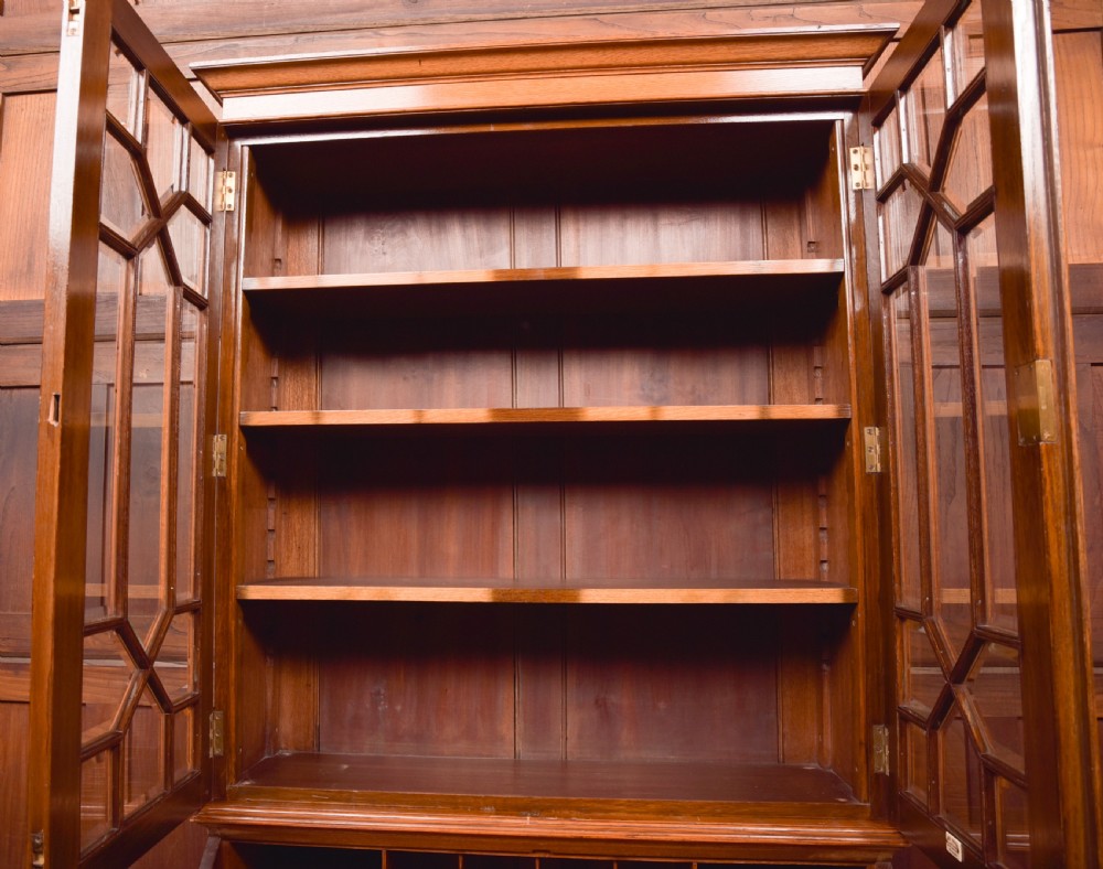 Edwardian Oak Bureau Bookcase View XII