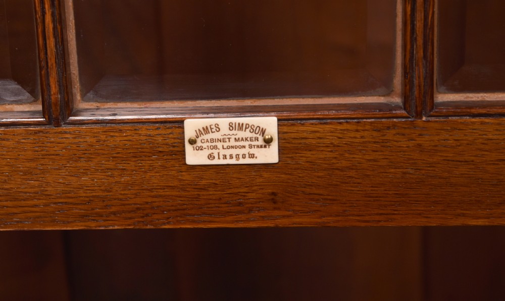 Edwardian Oak Bureau Bookcase View XIII