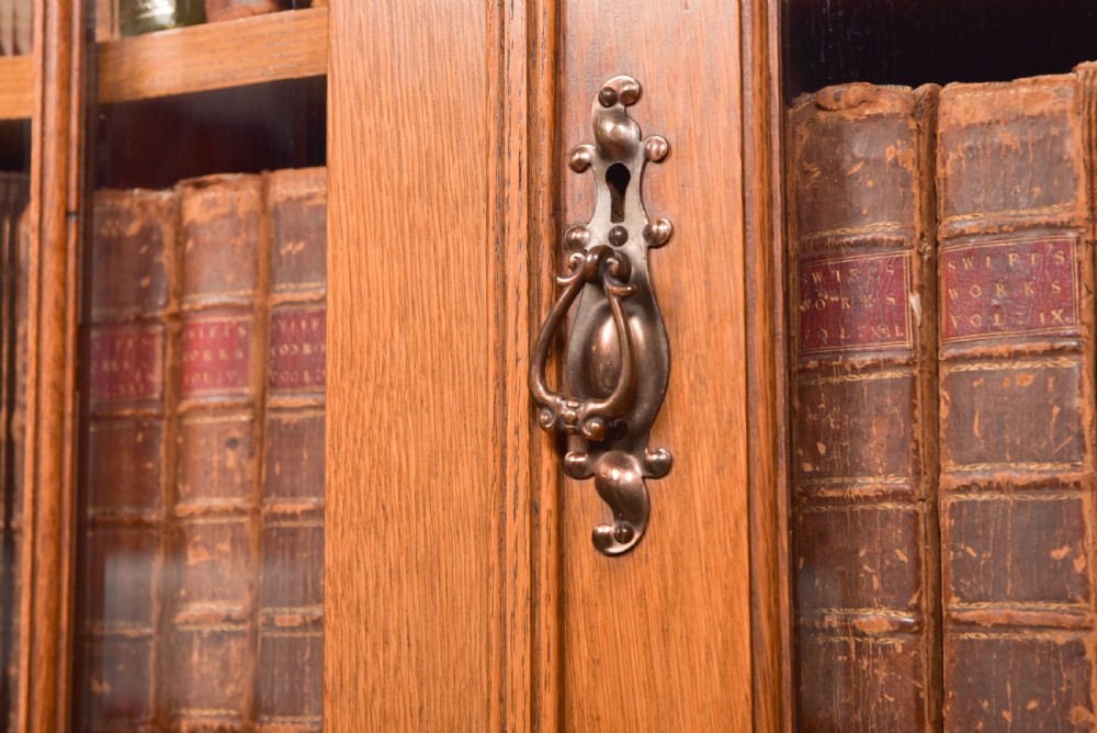 Edwardian Oak Bureau Bookcase View XXI