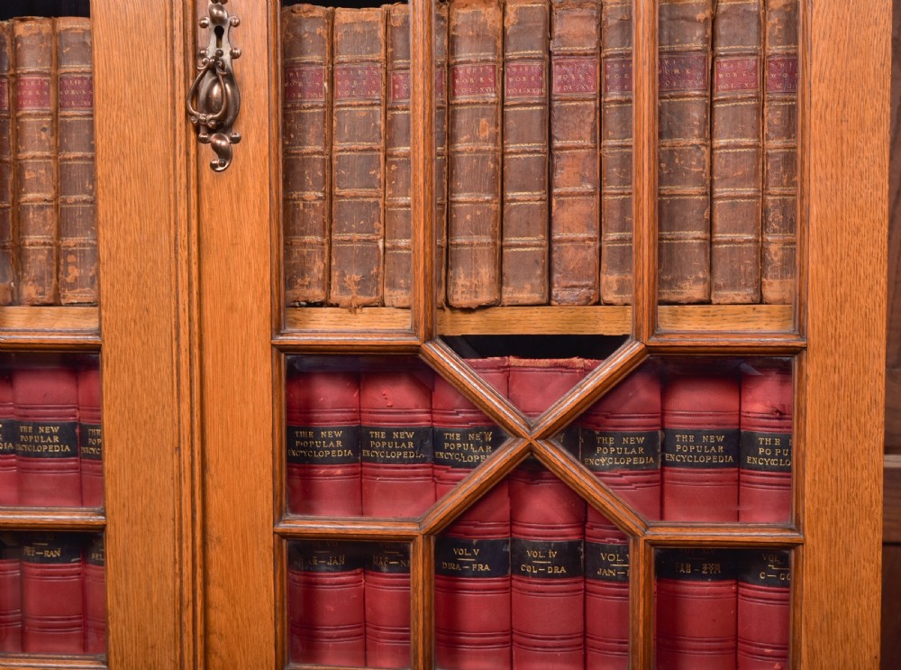 Edwardian Oak Bureau Bookcase View XXII