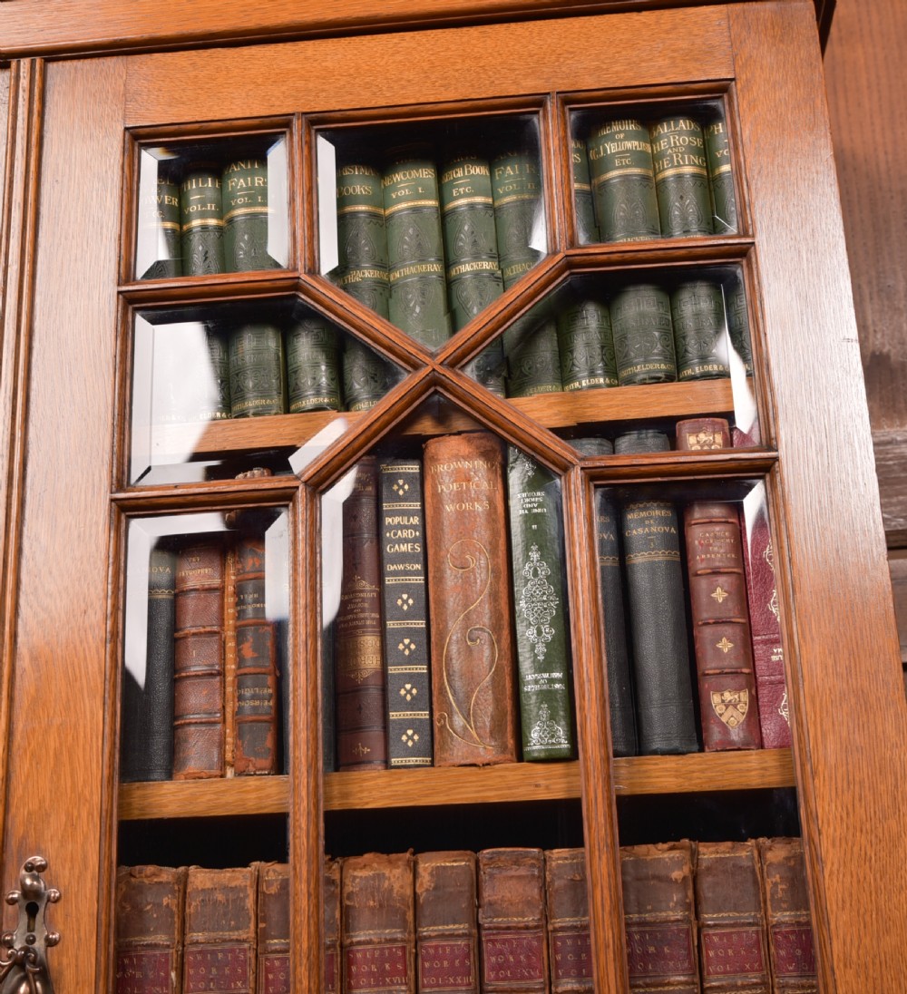 Edwardian Oak Bureau Bookcase View XXIII