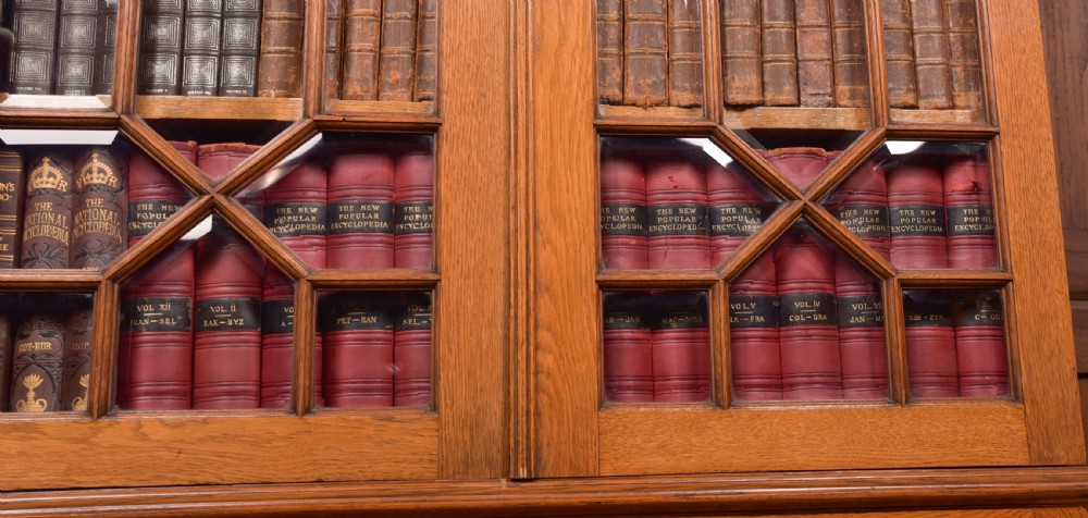 Edwardian Oak Bureau Bookcase View XXIV