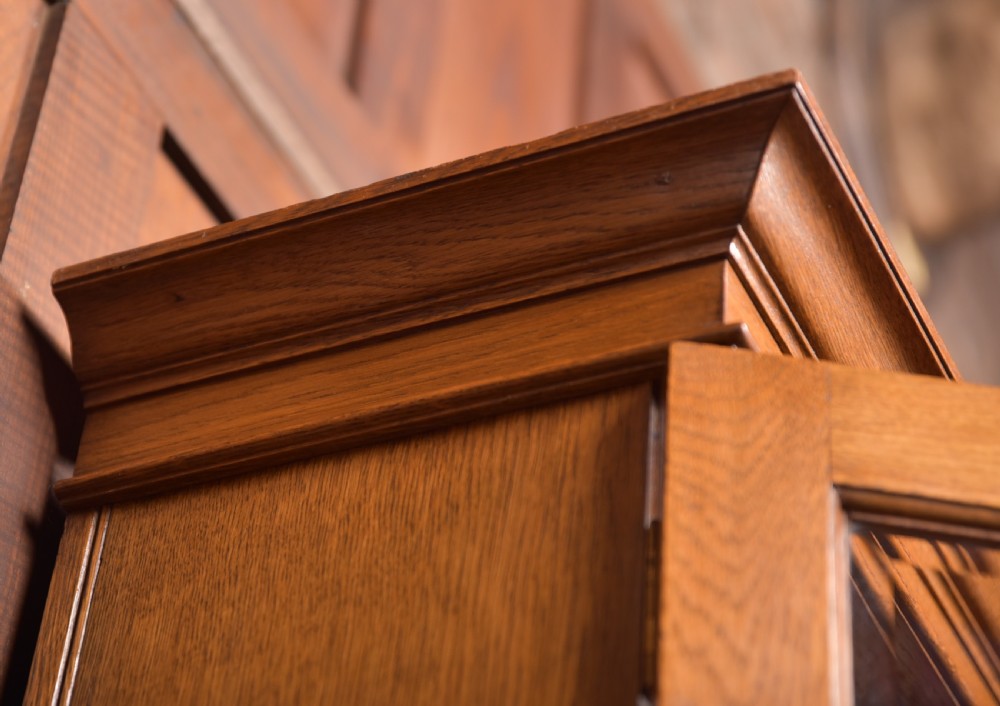 Edwardian Oak Bureau Bookcase View XXVI