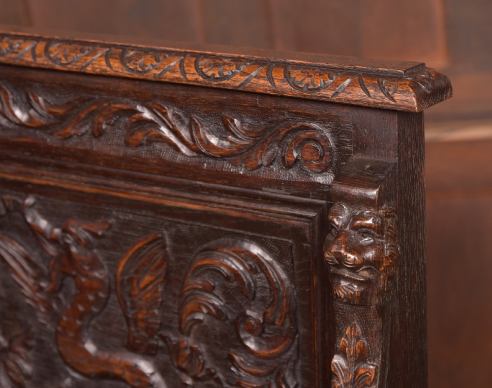 Victorian Oak Hall Bench View II