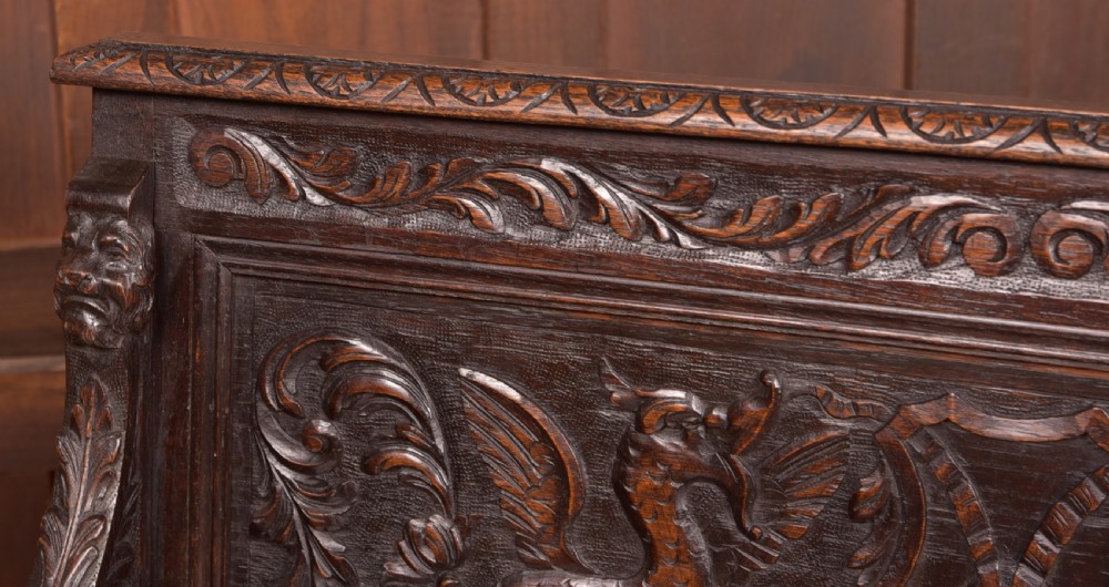 Victorian Oak Hall Bench View VII