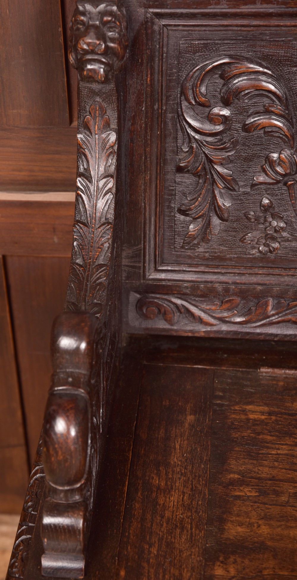 Victorian Oak Hall Bench View XII