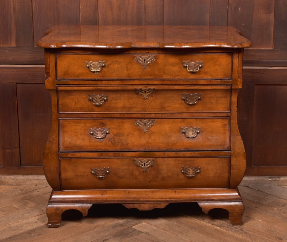Walnut Dutch Bombe Chest of Drawers
