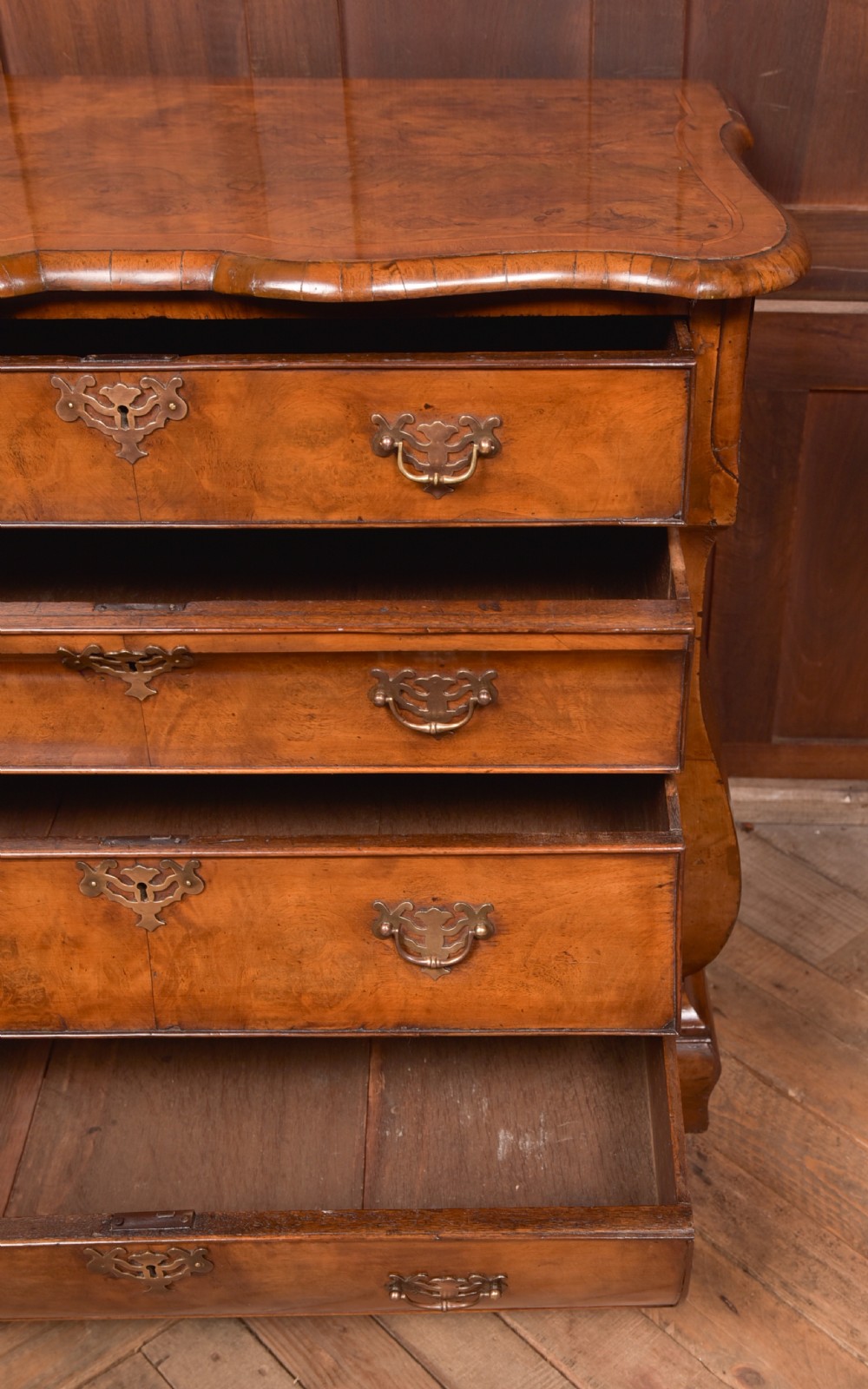 Walnut Dutch Bombe Chest of Drawers View X