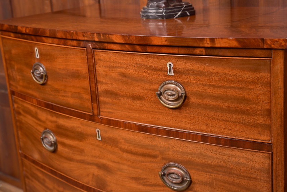 Mahogany 2 over 3 Bow Front Chest of Drawers View II
