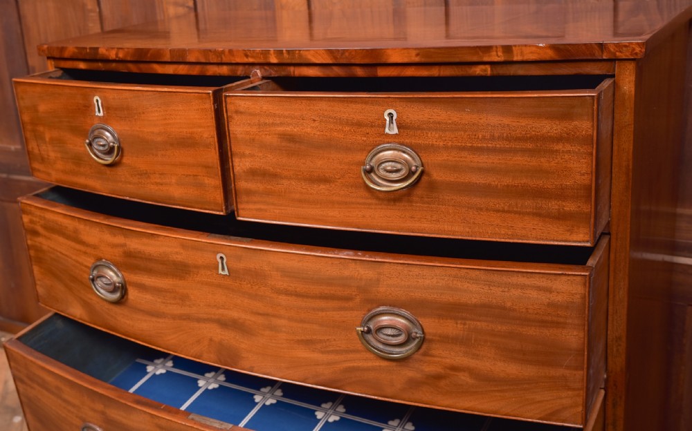 Mahogany 2 over 3 Bow Front Chest of Drawers View V