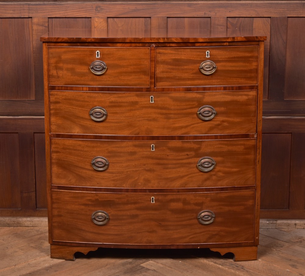 Mahogany 2 over 3 Bow Front Chest of Drawers View VII