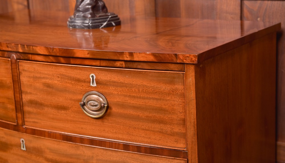 Mahogany 2 over 3 Bow Front Chest of Drawers View VIII