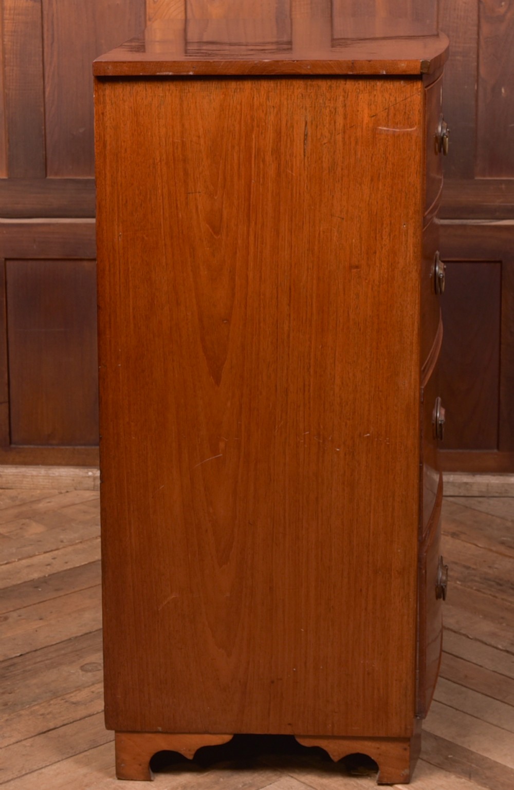Mahogany 2 over 3 Bow Front Chest of Drawers View XIII