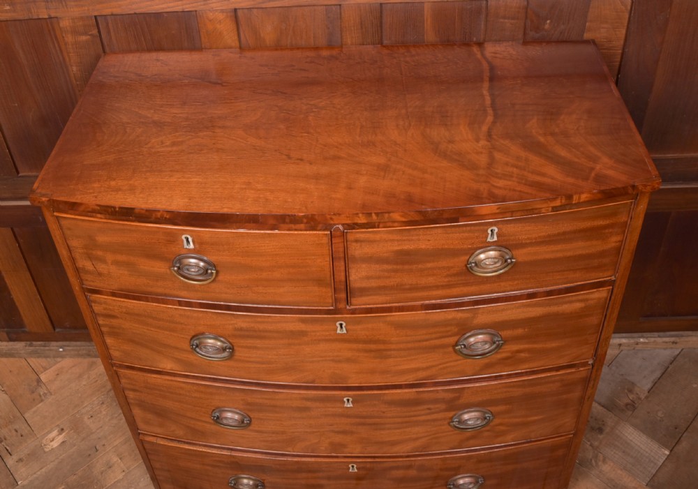 Mahogany 2 over 3 Bow Front Chest of Drawers View XVI