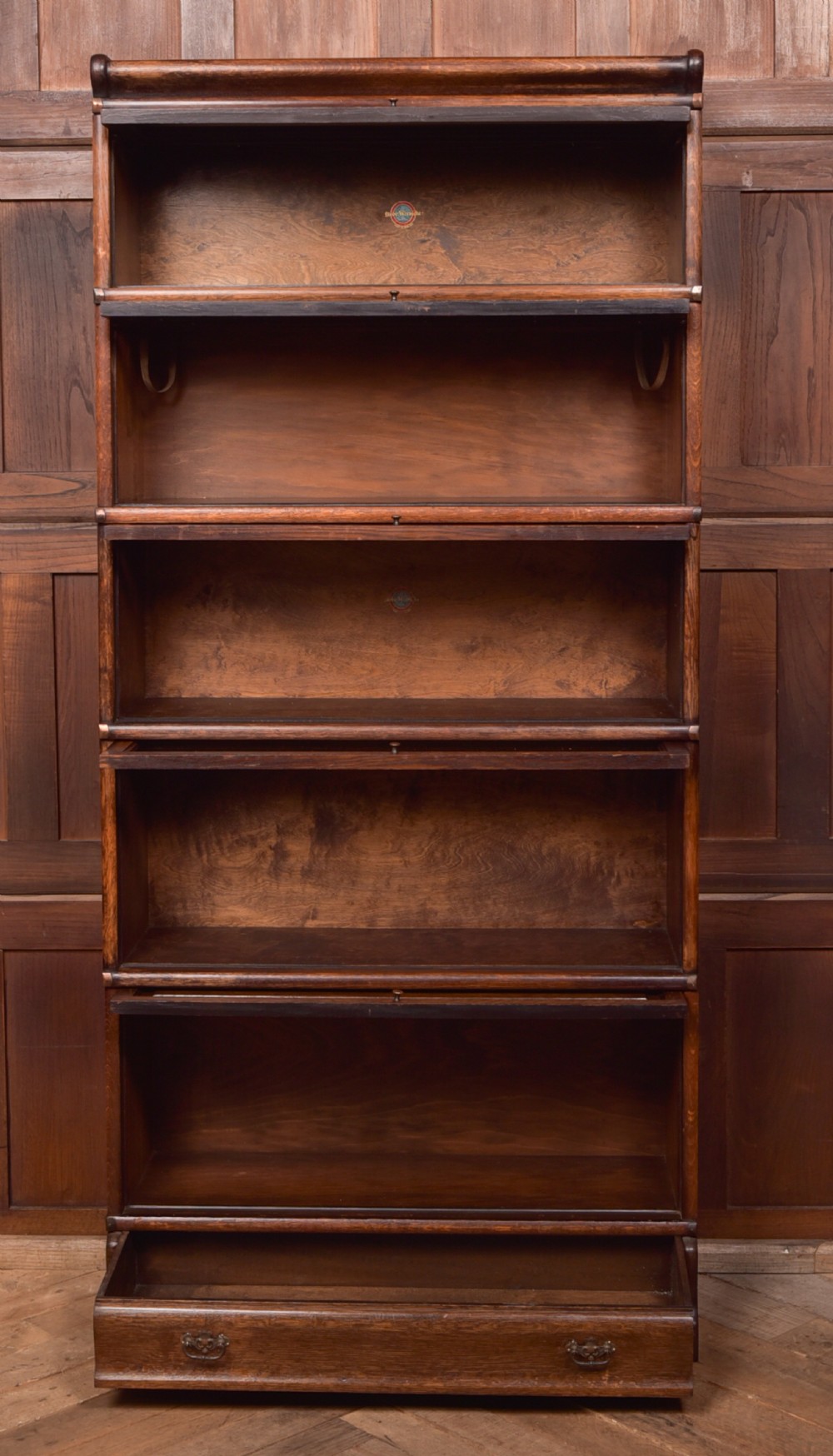 Globe Wernicke Oak 5 Sectional Bookcase View X