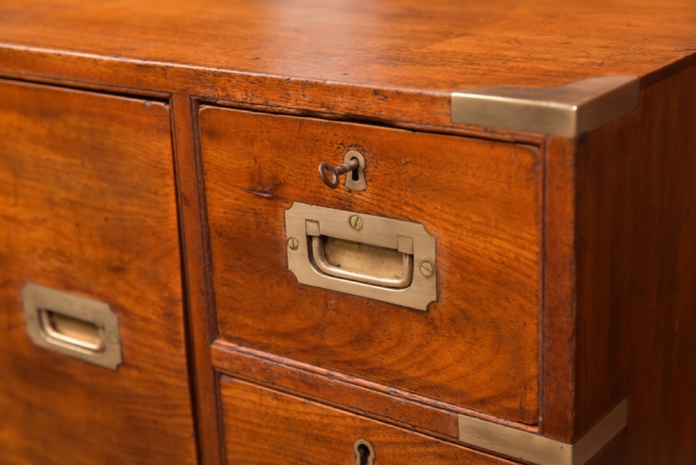 Camphor Wood Campaign Secretaire Chest View II