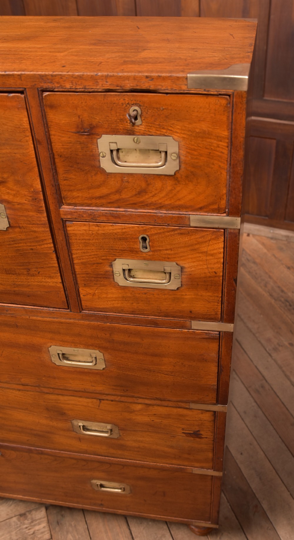 Camphor Wood Campaign Secretaire Chest View III