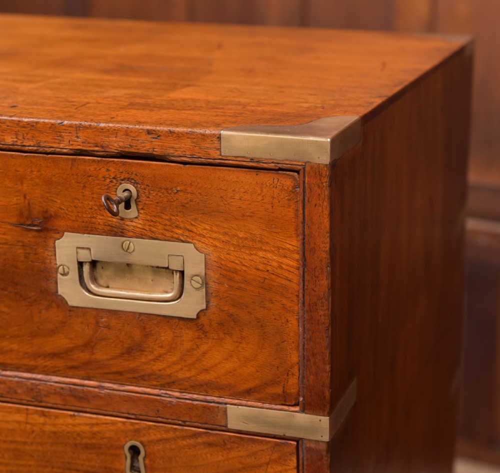 Camphor Wood Campaign Secretaire Chest View IV