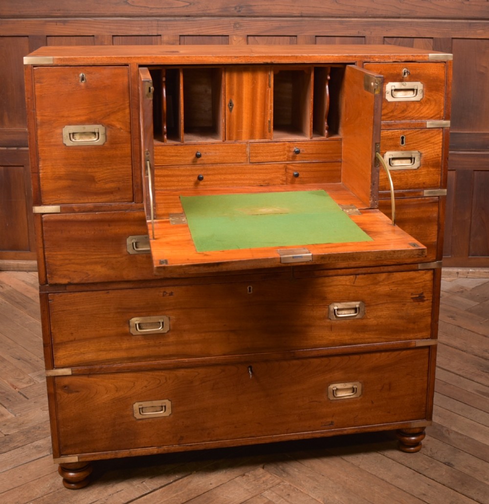 Camphor Wood Campaign Secretaire Chest View VI