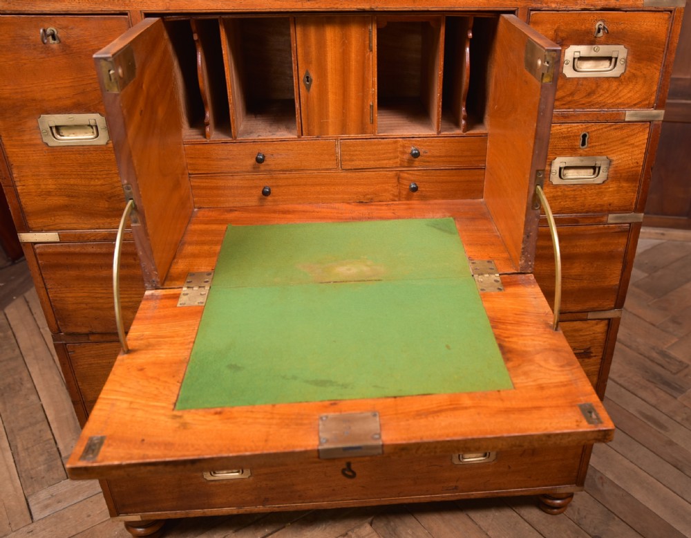 Camphor Wood Campaign Secretaire Chest View VII