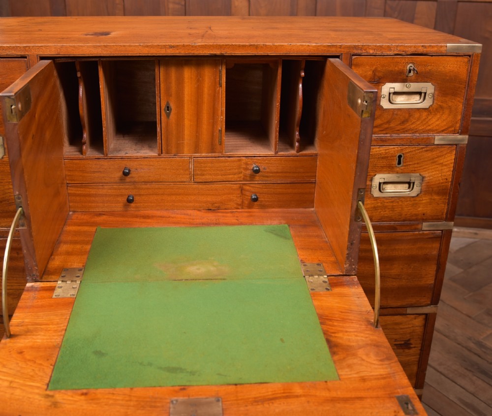 Camphor Wood Campaign Secretaire Chest View VIII