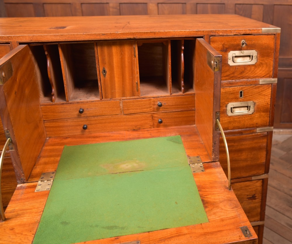 Camphor Wood Campaign Secretaire Chest View IX