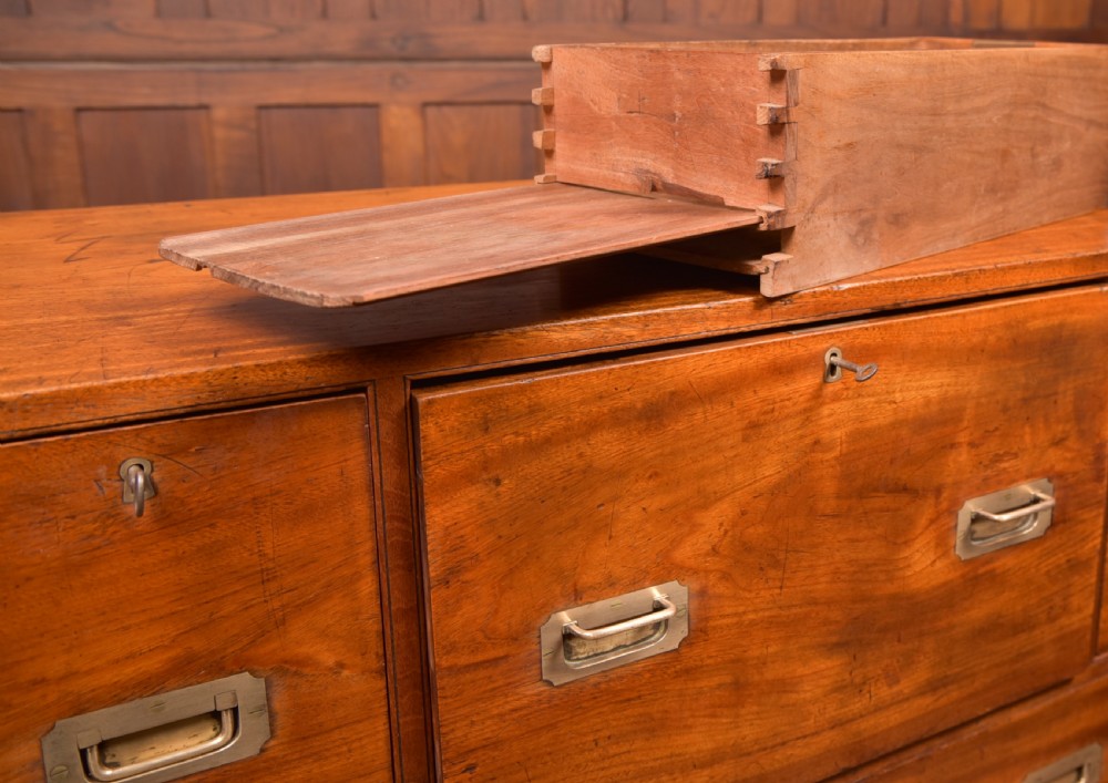 Camphor Wood Campaign Secretaire Chest View XI