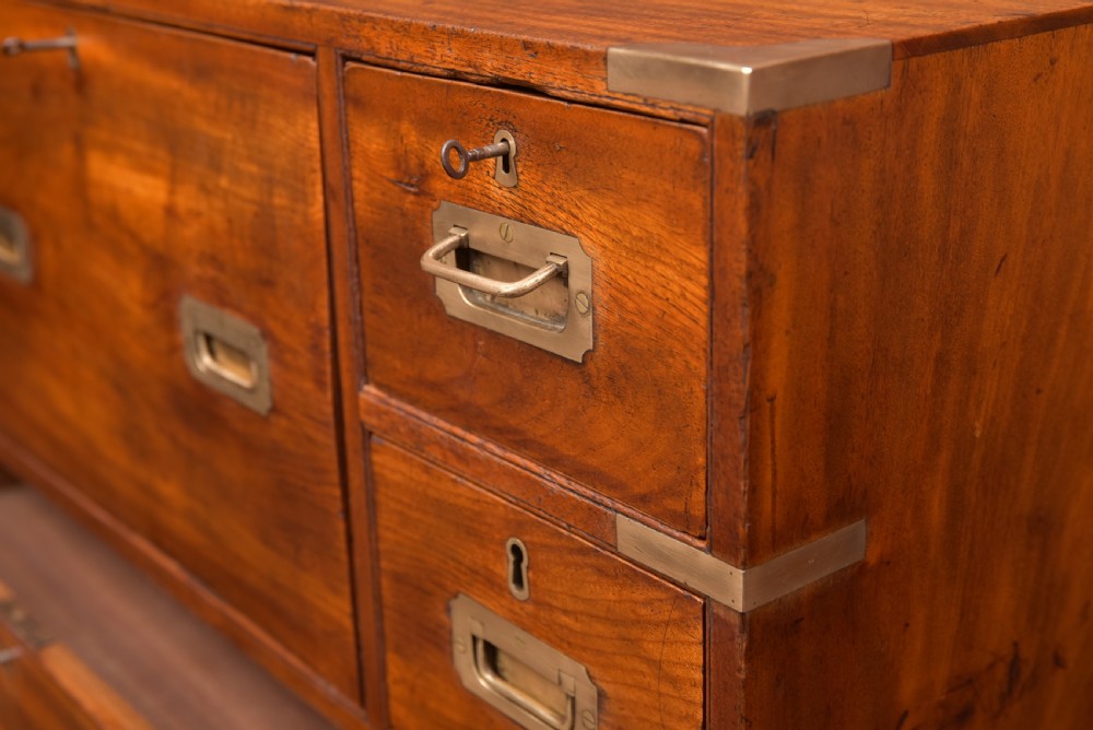 Camphor Wood Campaign Secretaire Chest View XIII