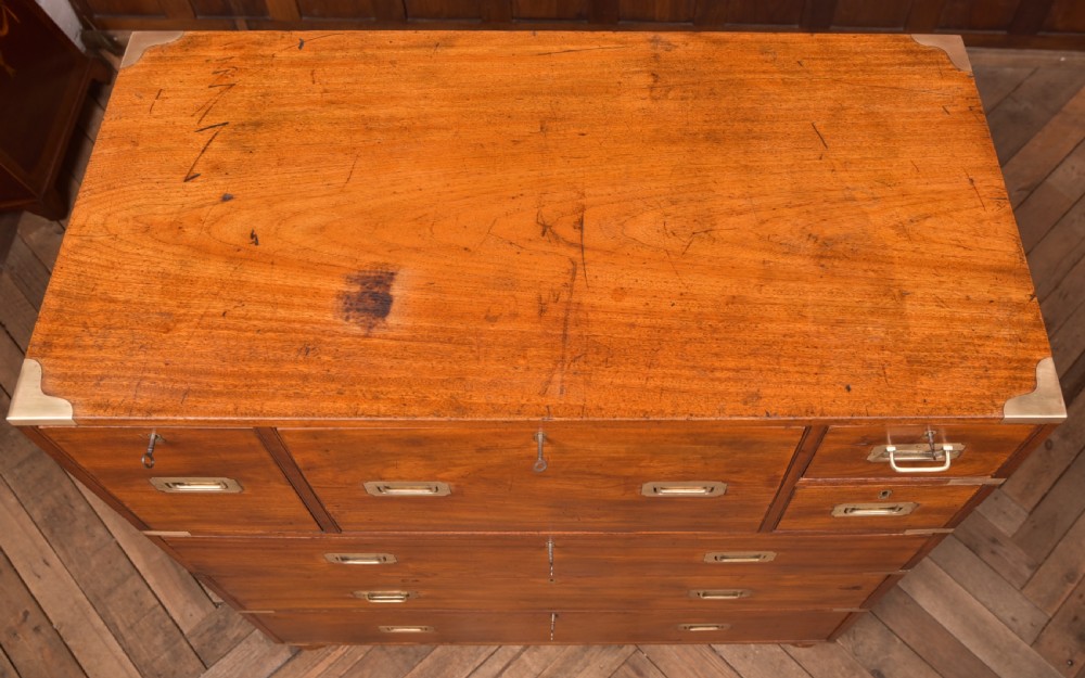 Camphor Wood Campaign Secretaire Chest View XV