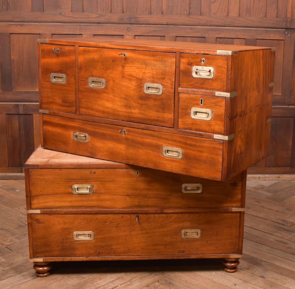Camphor Wood Campaign Secretaire Chest View XVI