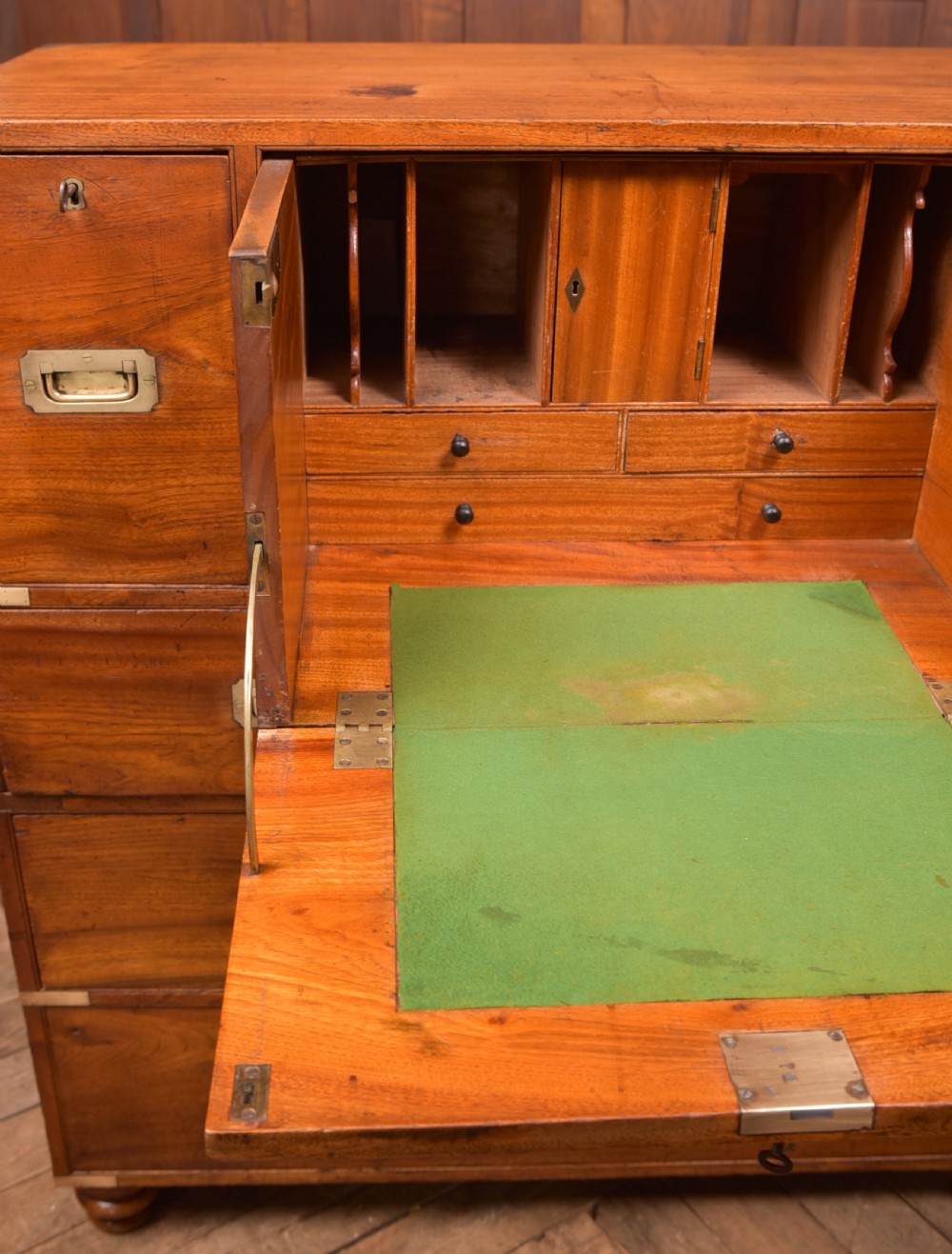 Camphor Wood Campaign Secretaire Chest View XXIV