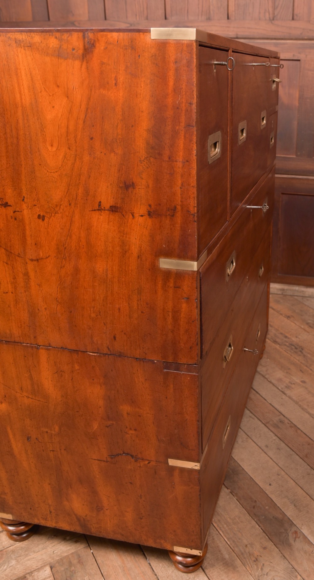 Camphor Wood Campaign Secretaire Chest View XXV